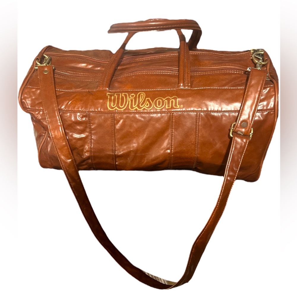Vintage leather duffel bag